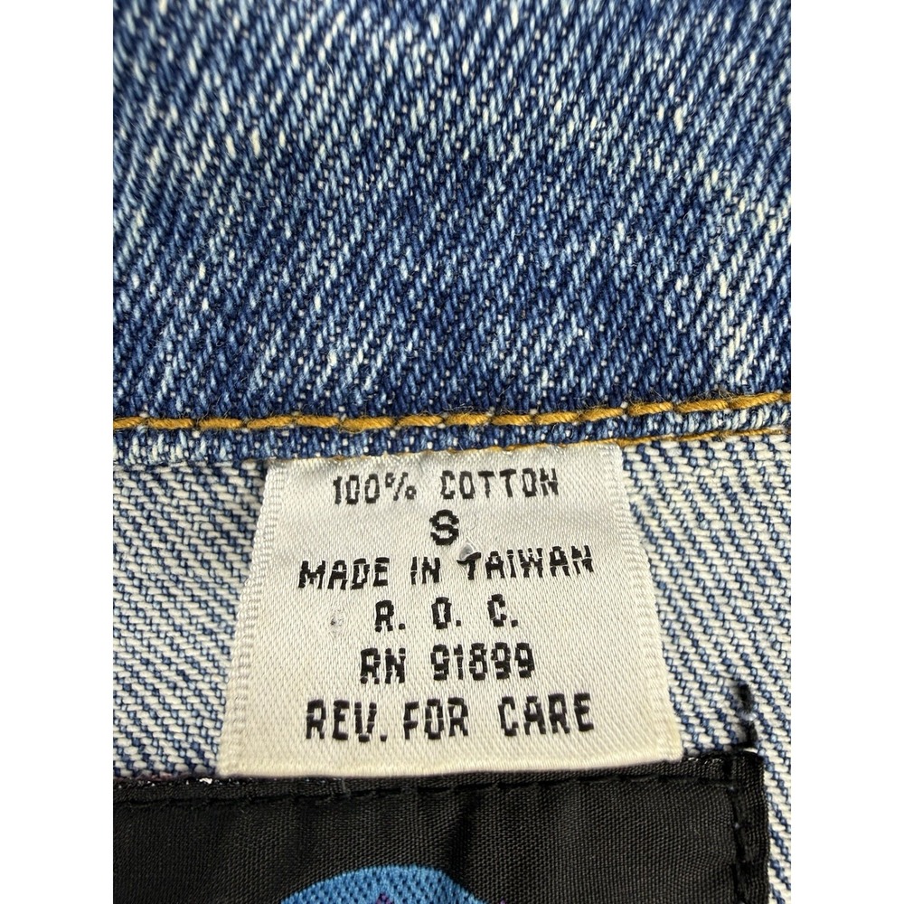 Planet Hollywood Aspen Denim Jean Jacket Unisex Small Vintage 1991 No Fading - Picture 6 of 10